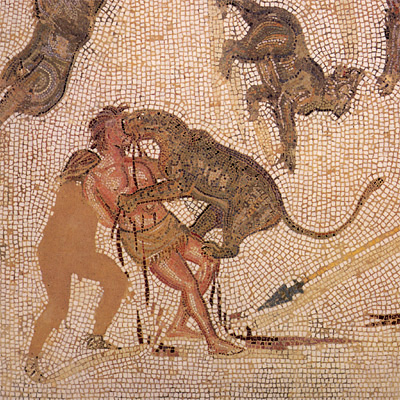 Detail eines Mosaiks aus Sousse/Tunesien; Copyright Rachid Msadek (wikicommons)